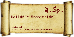 Mallár Szaniszló névjegykártya